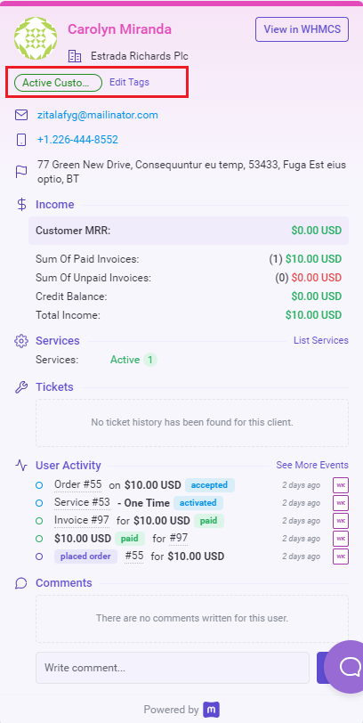 Customer tags - MetricsCube Documentation
